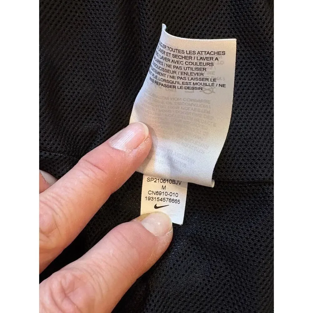 Nike Windrunner Windbreaker Jacket USAF Womens Medium Black Full Zip Lightweight